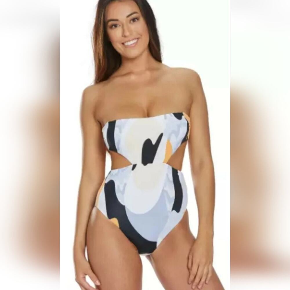 BCBGeneration Savage Bandeau One Piece Swimsuit, Multi, Women's Small